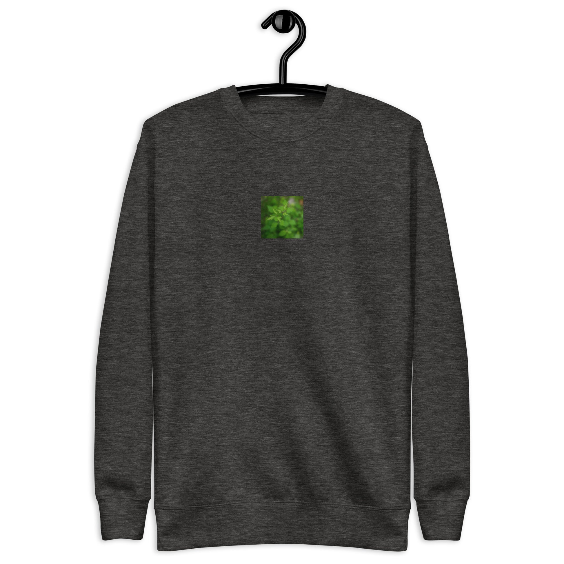 Botanical Plant Art – Unisex Premium Sweatshirt, Charcoal Heather, Front View
