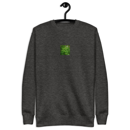 Botanical Plant Art – Unisex Premium Sweatshirt, Charcoal Heather, Front View
