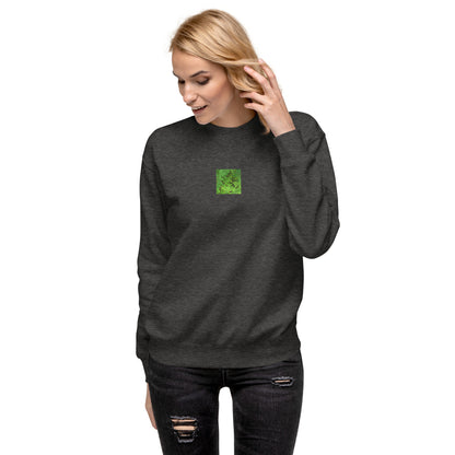 Matsukazesou Botanical Art – Unisex Premium Sweatshirt, Charcoal Heather, Front View