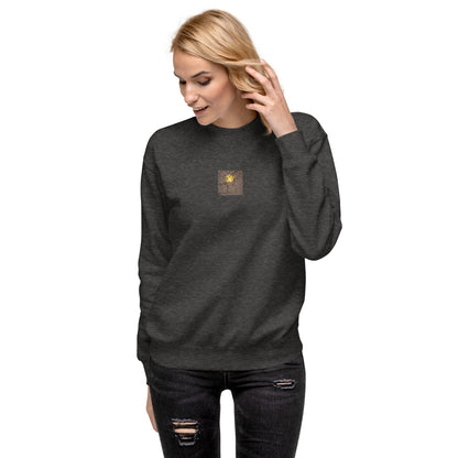 Maple Leaf Botanical Art – Unisex Premium Sweatshirt, Charcoal Heather, Front View