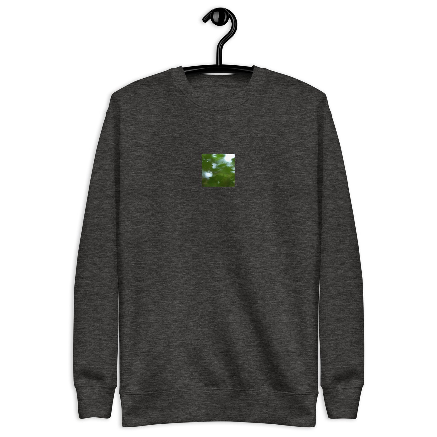 Maple Abstraction Botanical Art – Unisex Premium Sweatshirt, Charcoal Heather, Front View