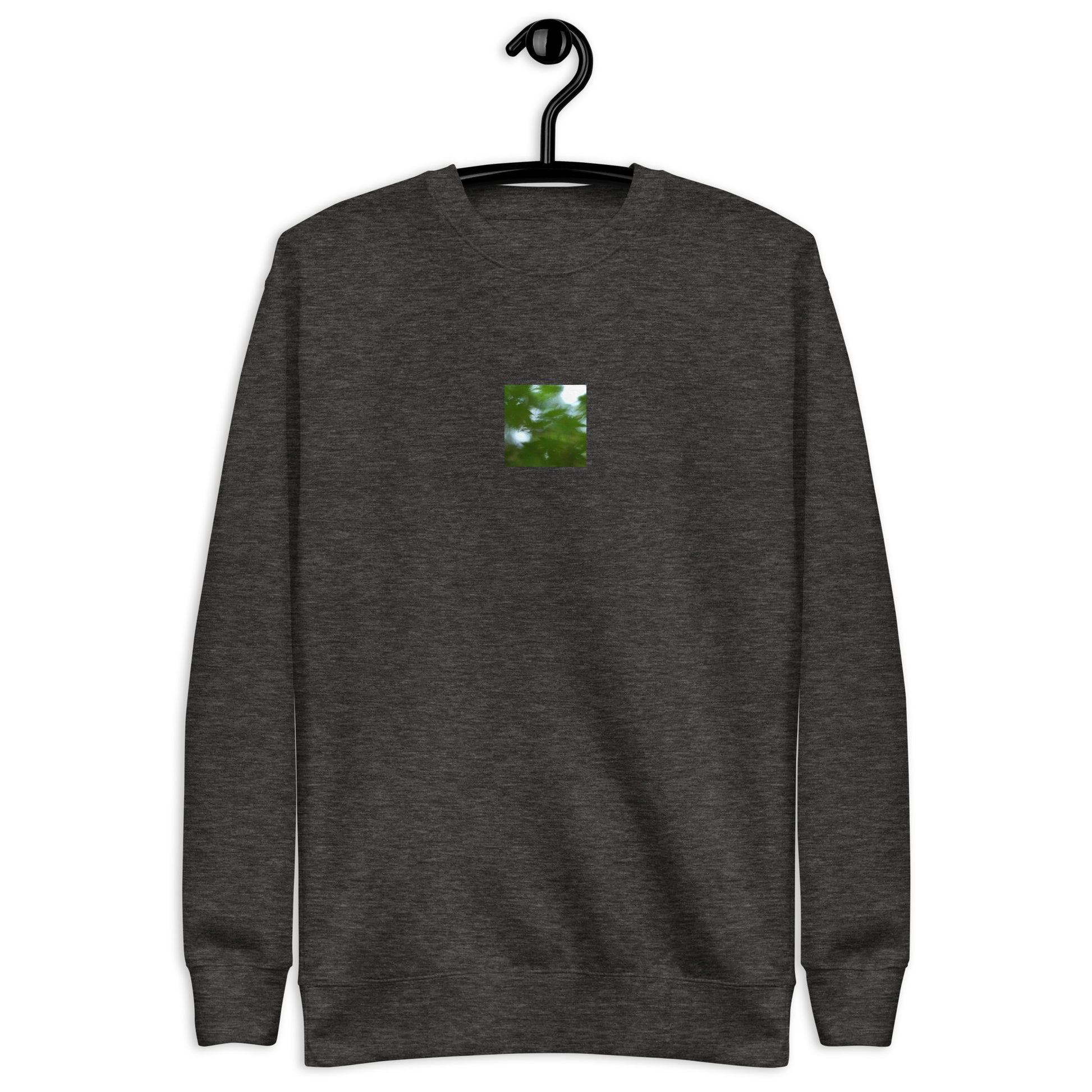 Maple Abstraction Botanical Art – Unisex Premium Sweatshirt, Charcoal Heather, Front View