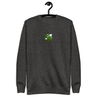 Maple Abstraction Botanical Art – Unisex Premium Sweatshirt, Charcoal Heather, Front View
