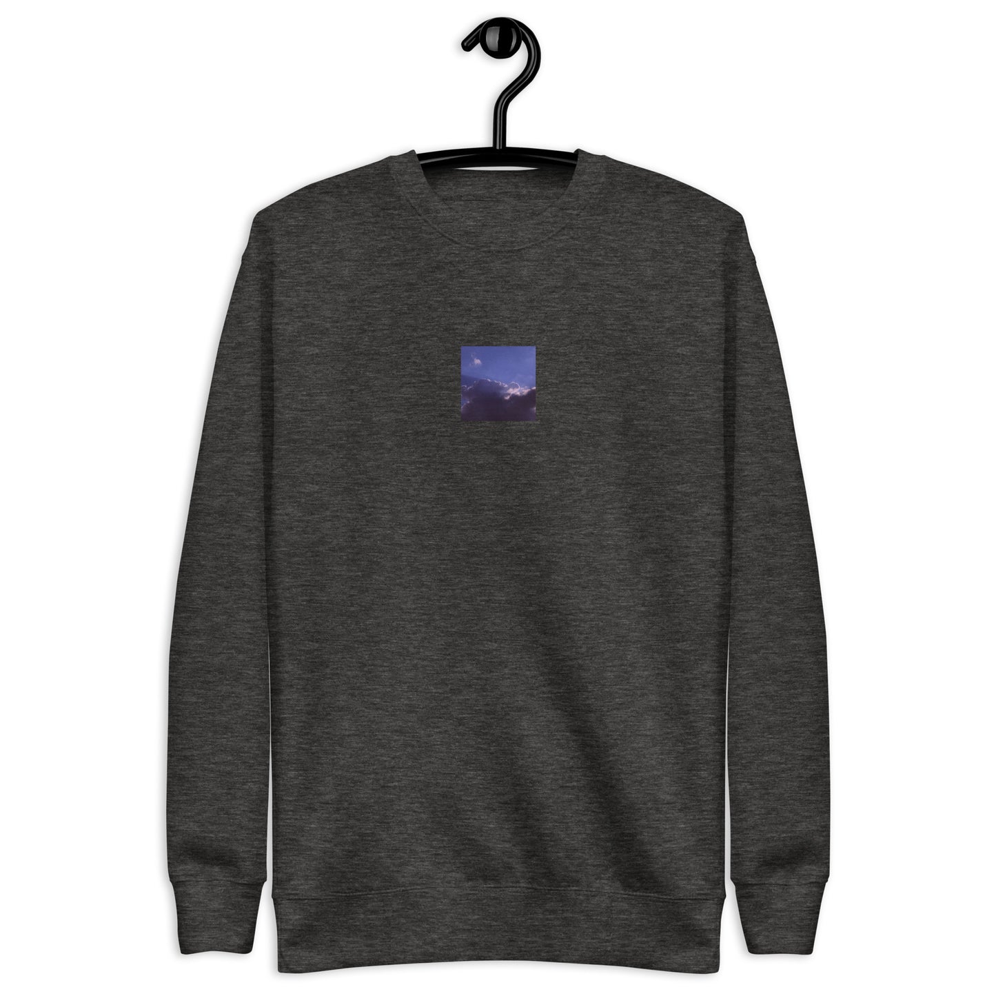 Clouds, Light, Sky - Unisex Premium Sweatshirt, Charcoal Heather, Front View