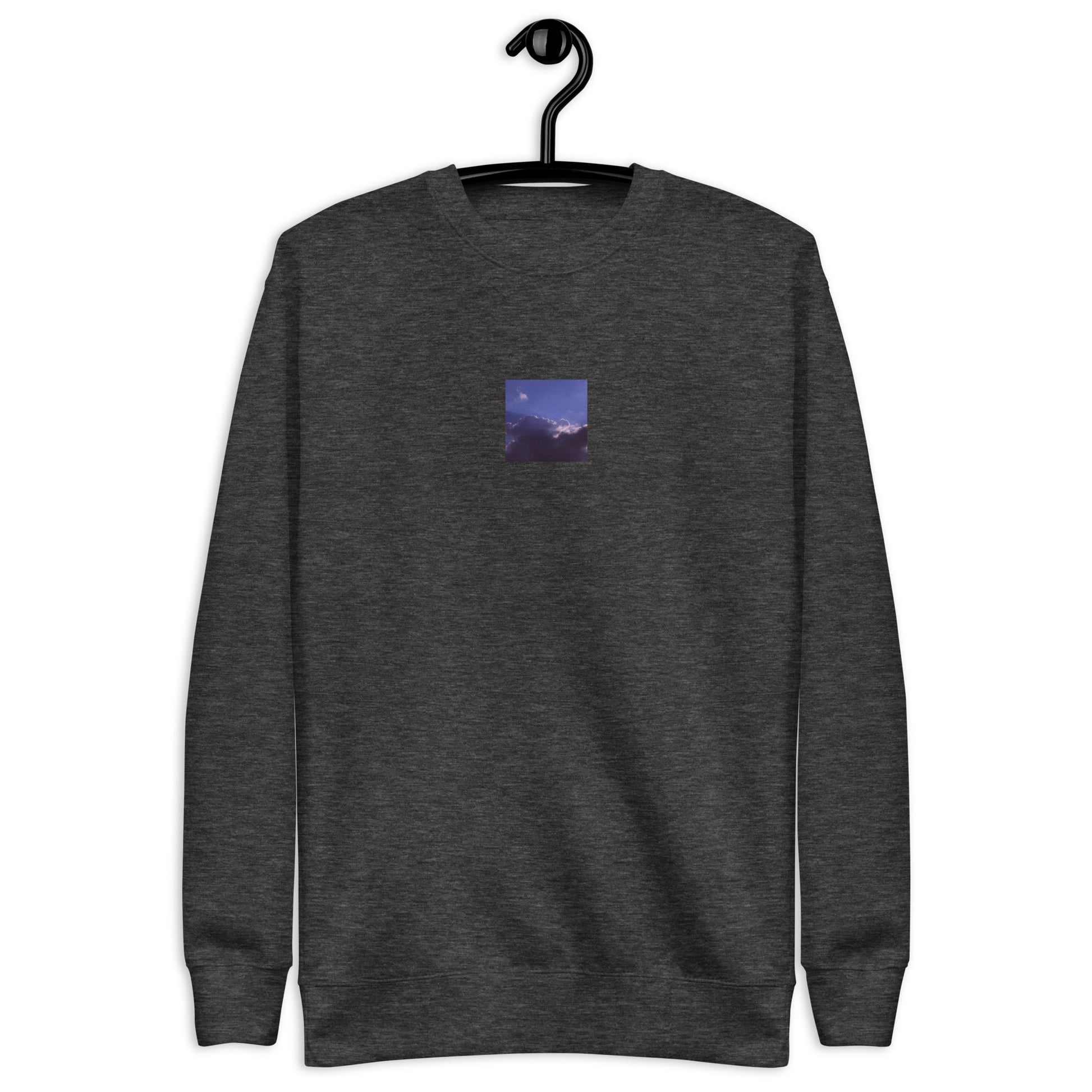 Clouds, Light, Sky - Unisex Premium Sweatshirt, Charcoal Heather, Front View