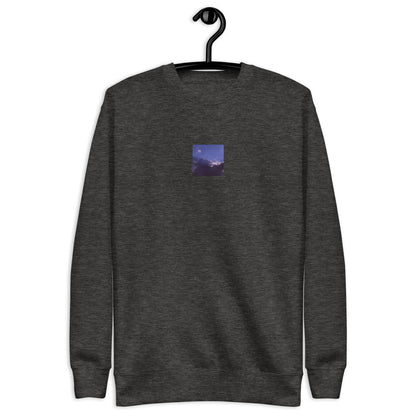 Clouds, Light, Sky - Unisex Premium Sweatshirt, Charcoal Heather, Front View