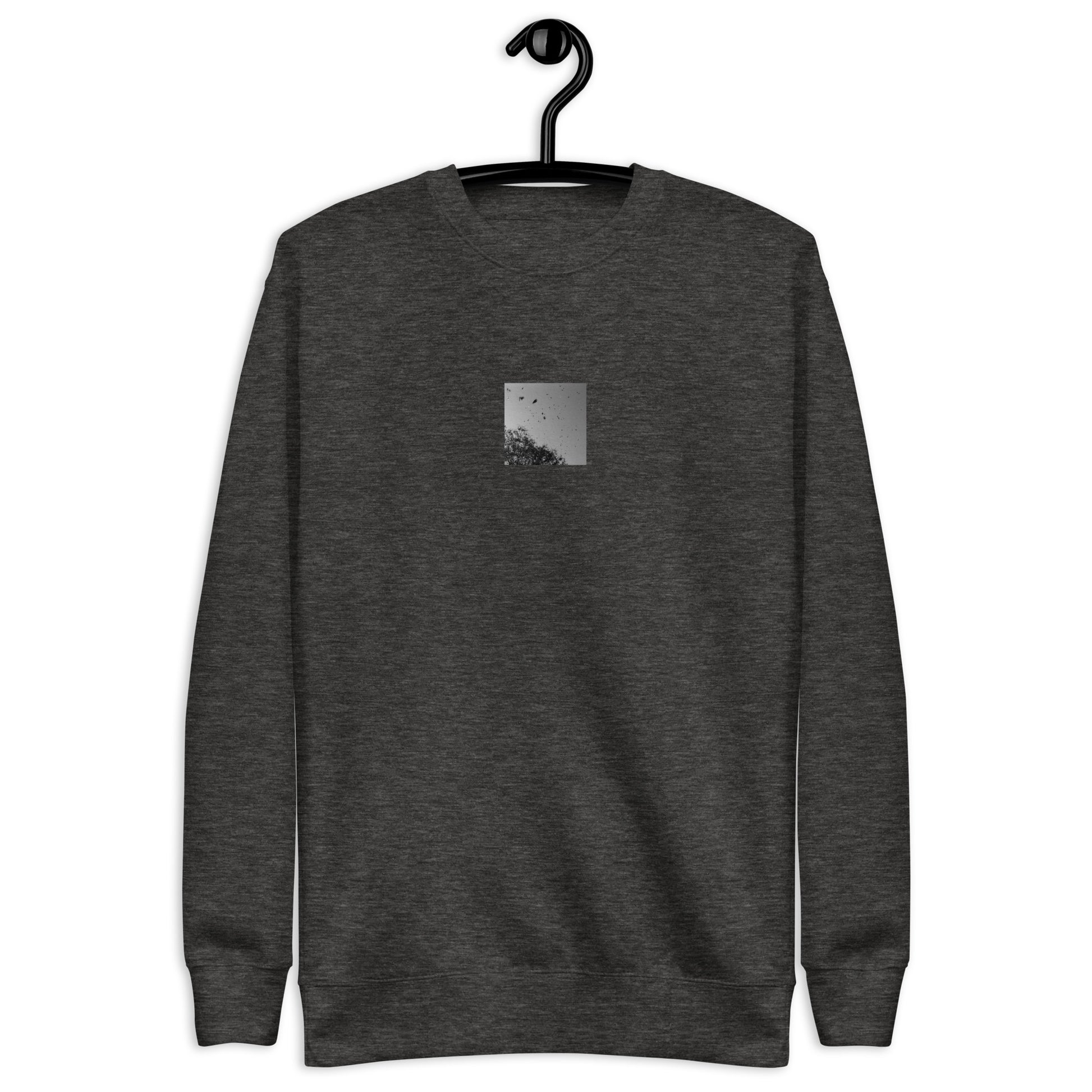 Leaves Dancing in Wind (B&W) - Unisex Premium Sweatshirt Charcoal Heather