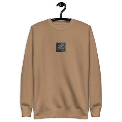 Botanical Plant B&W Art – Unisex Premium Sweatshirt, Latte, Front View
