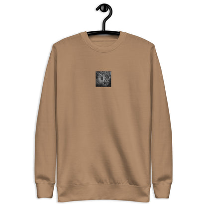 Red Spider Lily B&W Art – Unisex Premium Sweatshirt, Latte, Front View