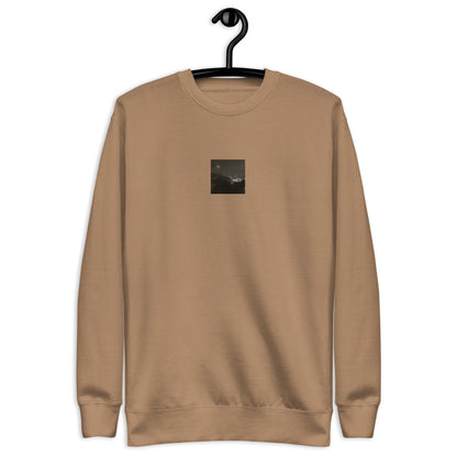 Light Rays through Clouds (B&W) - Unisex Premium Sweatshirt, Latte, Front View
