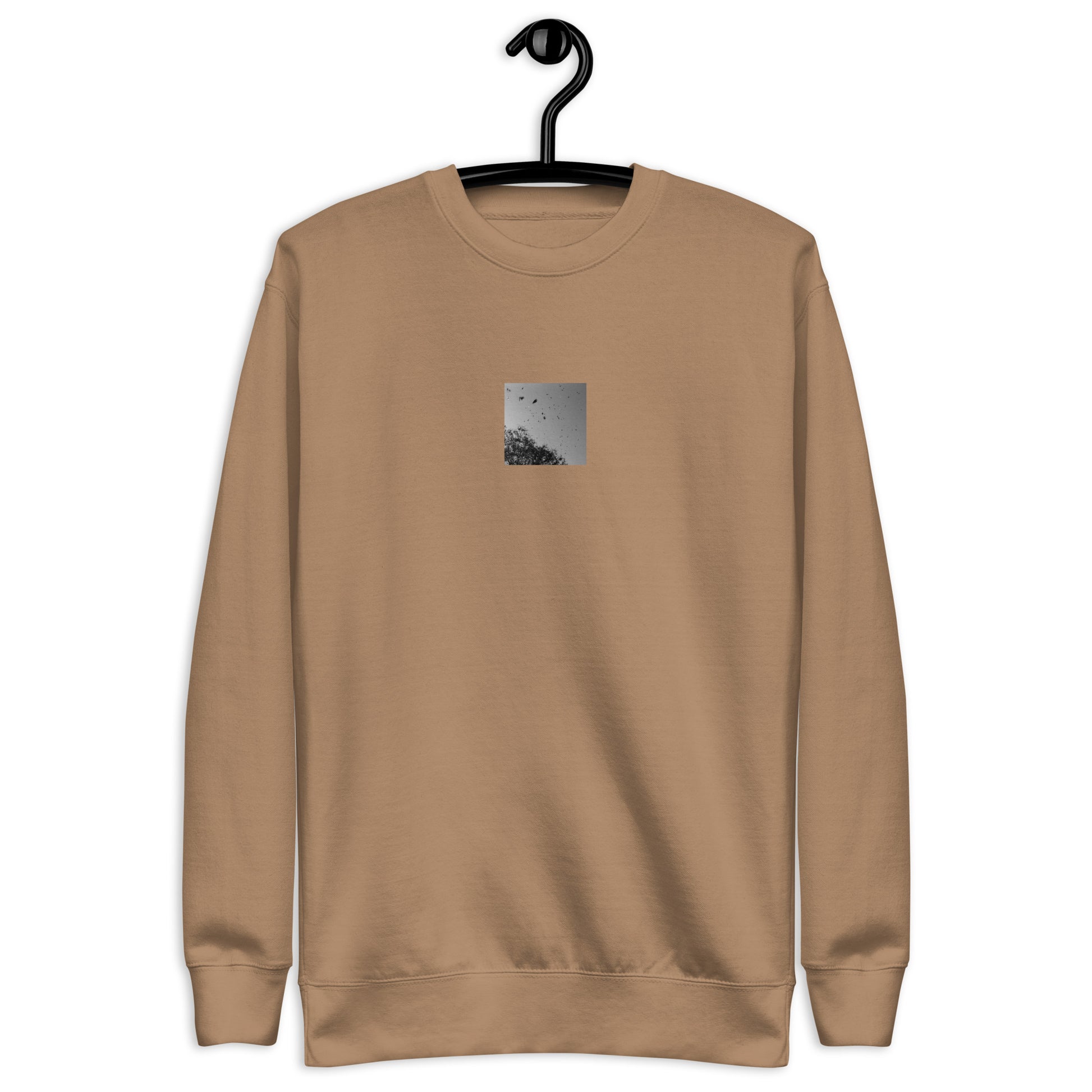 Leaves Dancing in Wind (B&W) - Unisex Premium Sweatshirt Latte
