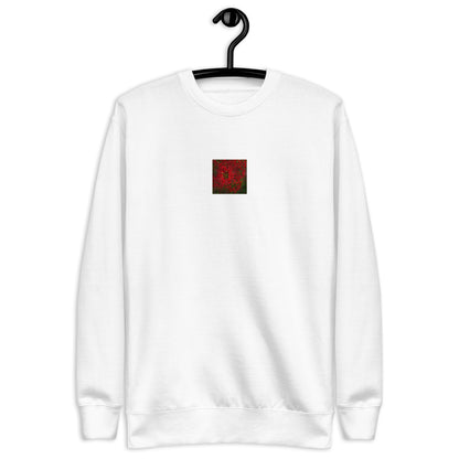Red Spider Lily Botanical Art – Unisex Premium Sweatshirt, White, Front View
