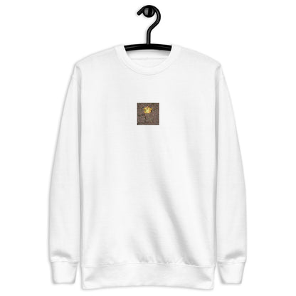 Maple Leaf Botanical Art – Unisex Premium Sweatshirt, White, Front View