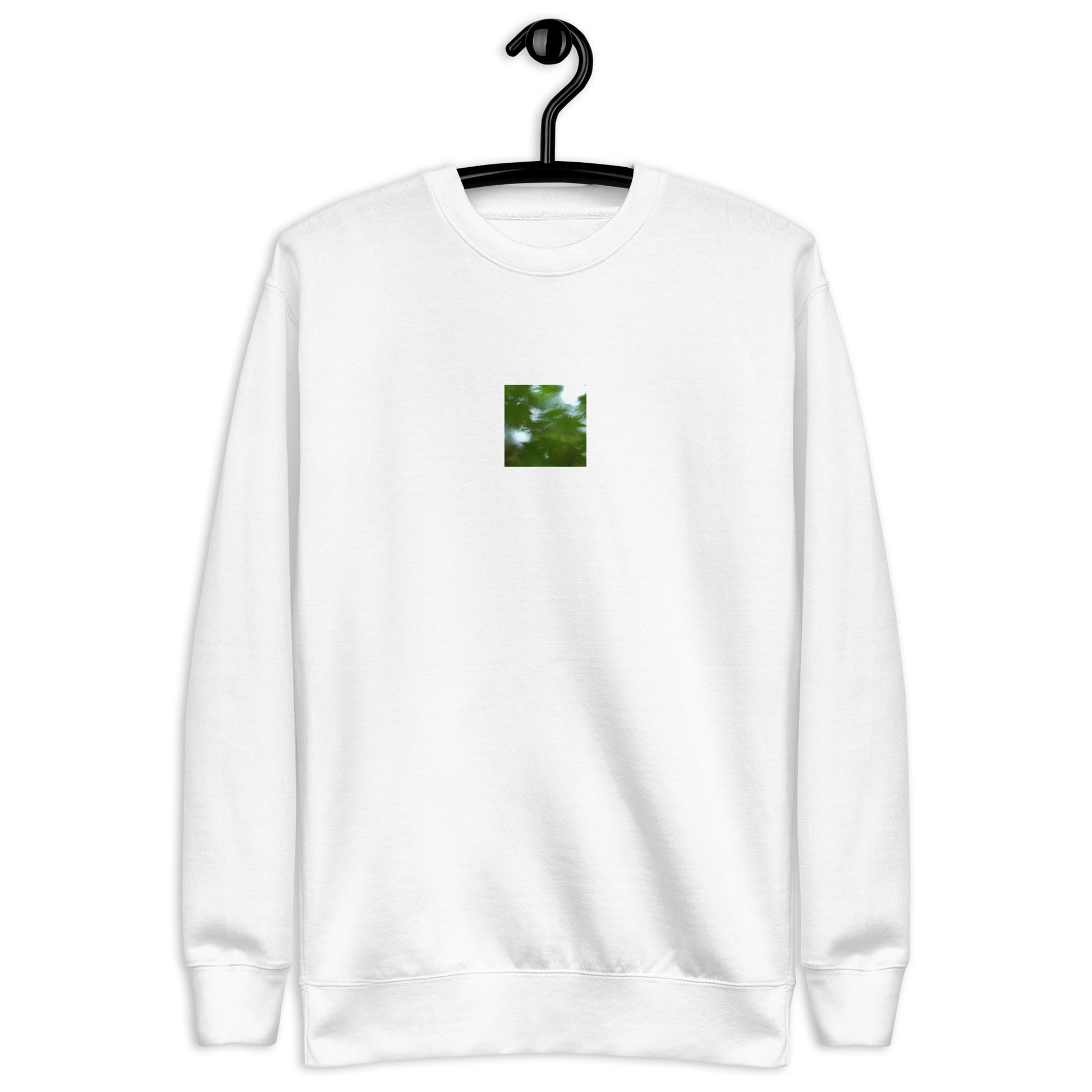 Maple Abstraction Botanical Art – Unisex Premium Sweatshirt, White, Front View