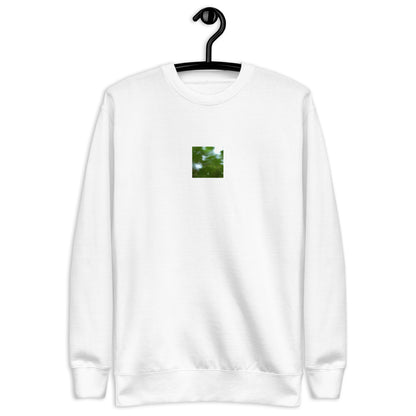 Maple Abstraction Botanical Art – Unisex Premium Sweatshirt, White, Front View