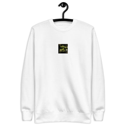 Plant on a Rock Art – Unisex Premium Sweatshirt, White, Front View