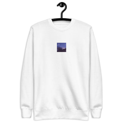 Clouds, Light, Sky - Unisex Premium Sweatshirt, White, Front View