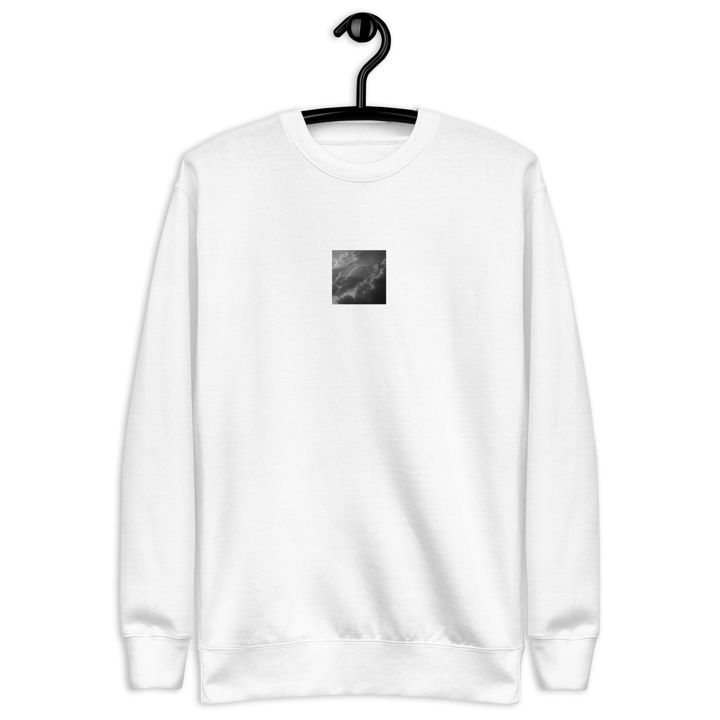 Light Rays through Clouds (B&W) - Unisex Premium Sweatshirt White