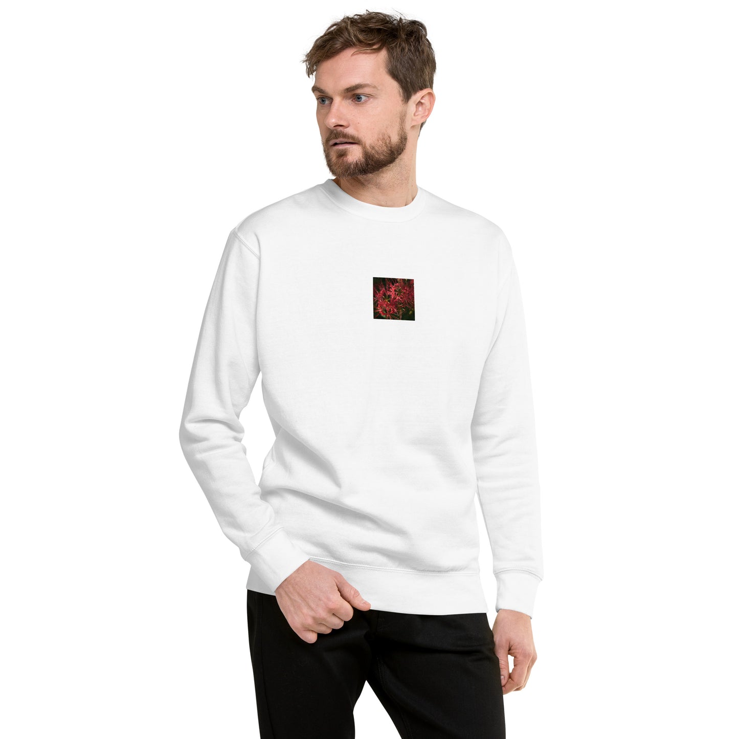 Red Spider Lily Unisex Premium Sweatshirt, white
