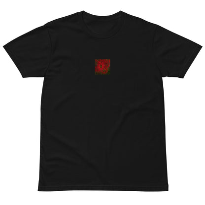 Red Spider Lily Botanical Art – Unisex Premium T-Shirt, Black, Front View
