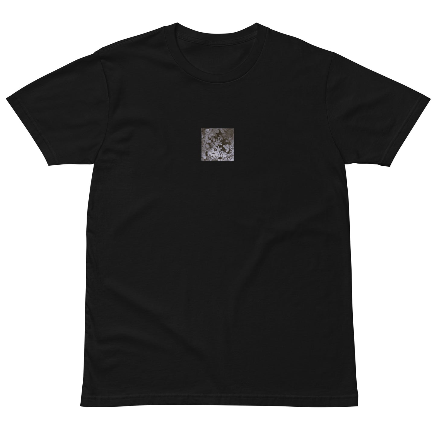 Matsukazesou Botanical B&W Art – Unisex Premium T-Shirt, Black, Front View