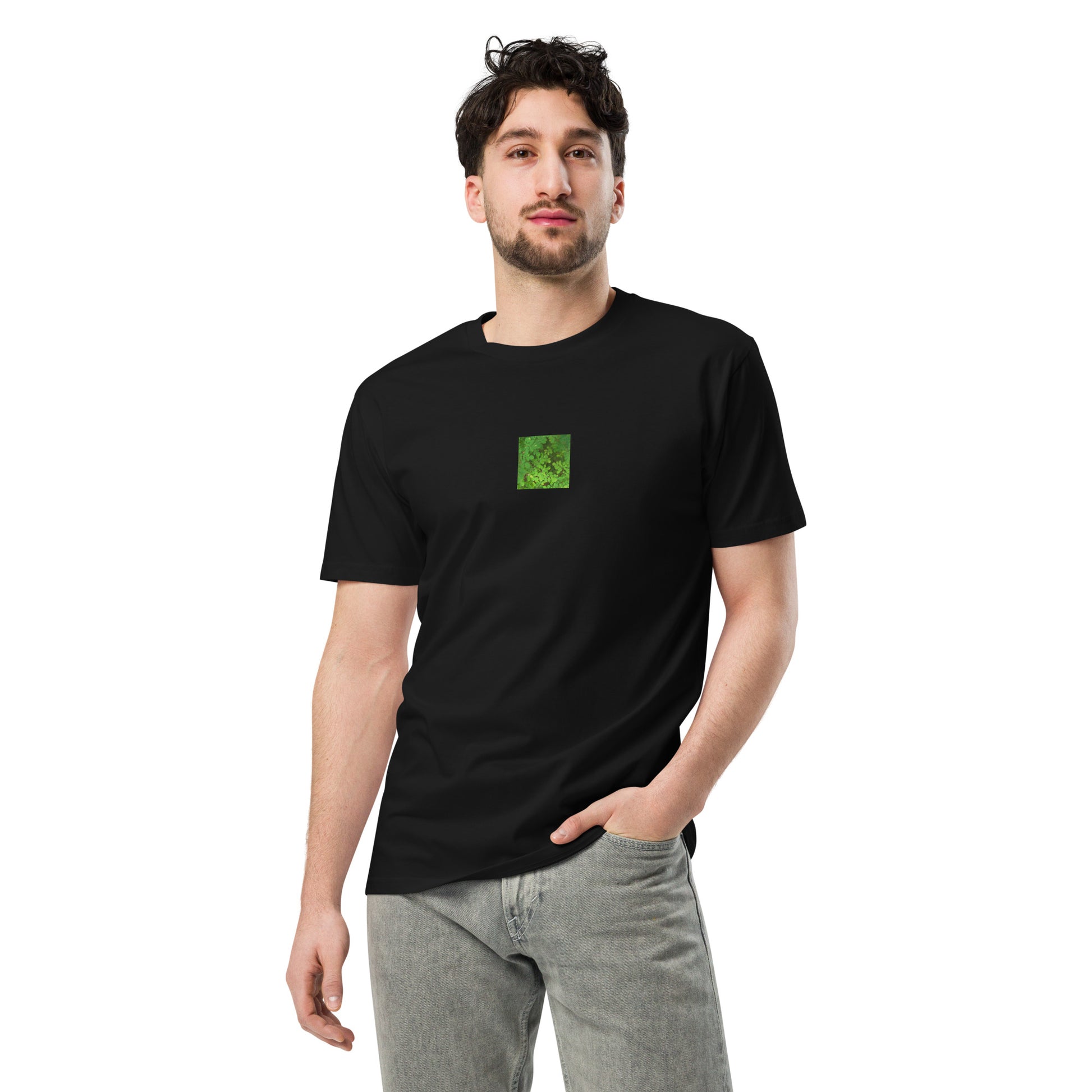 Matsukazesou Botanical Art – Unisex Premium T-Shirt, Black, Front View