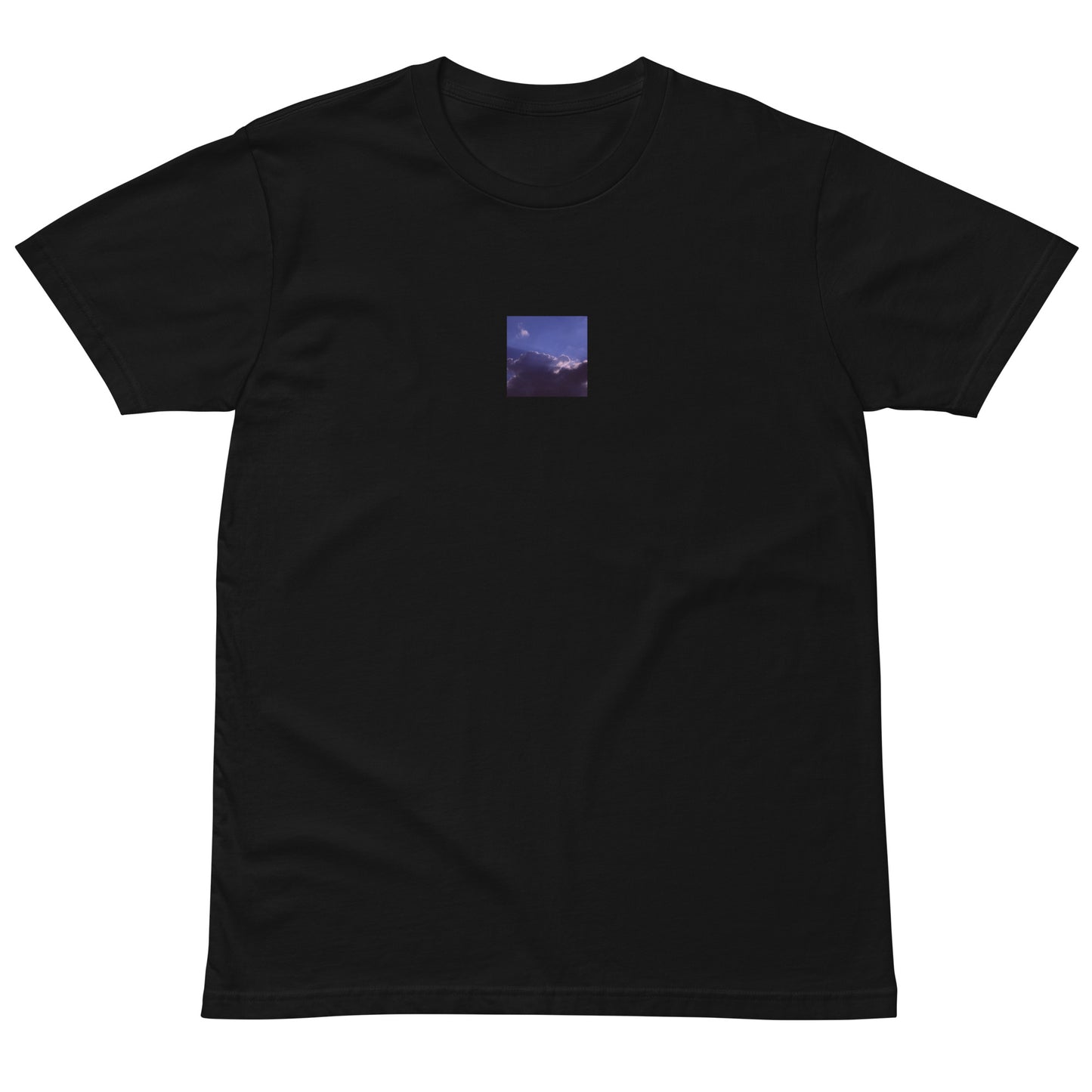 Clouds, Light, Sky - Premium T-Shirt, Black, Front View