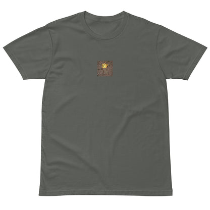 Maple Leaf Botanical Art – Unisex Premium T-Shirt, Charcoal, Front View