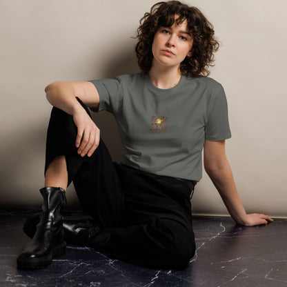 Maple Leaf Botanical Art – Unisex Premium T-Shirt, Charcoal, Front View