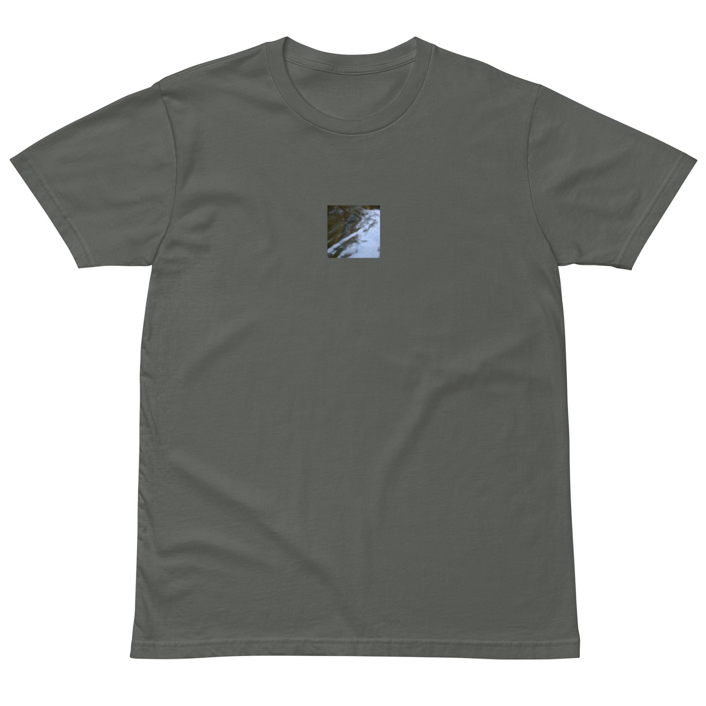 River Surface Botanical Art – Premium T-Shirt, Charcoal, Front View