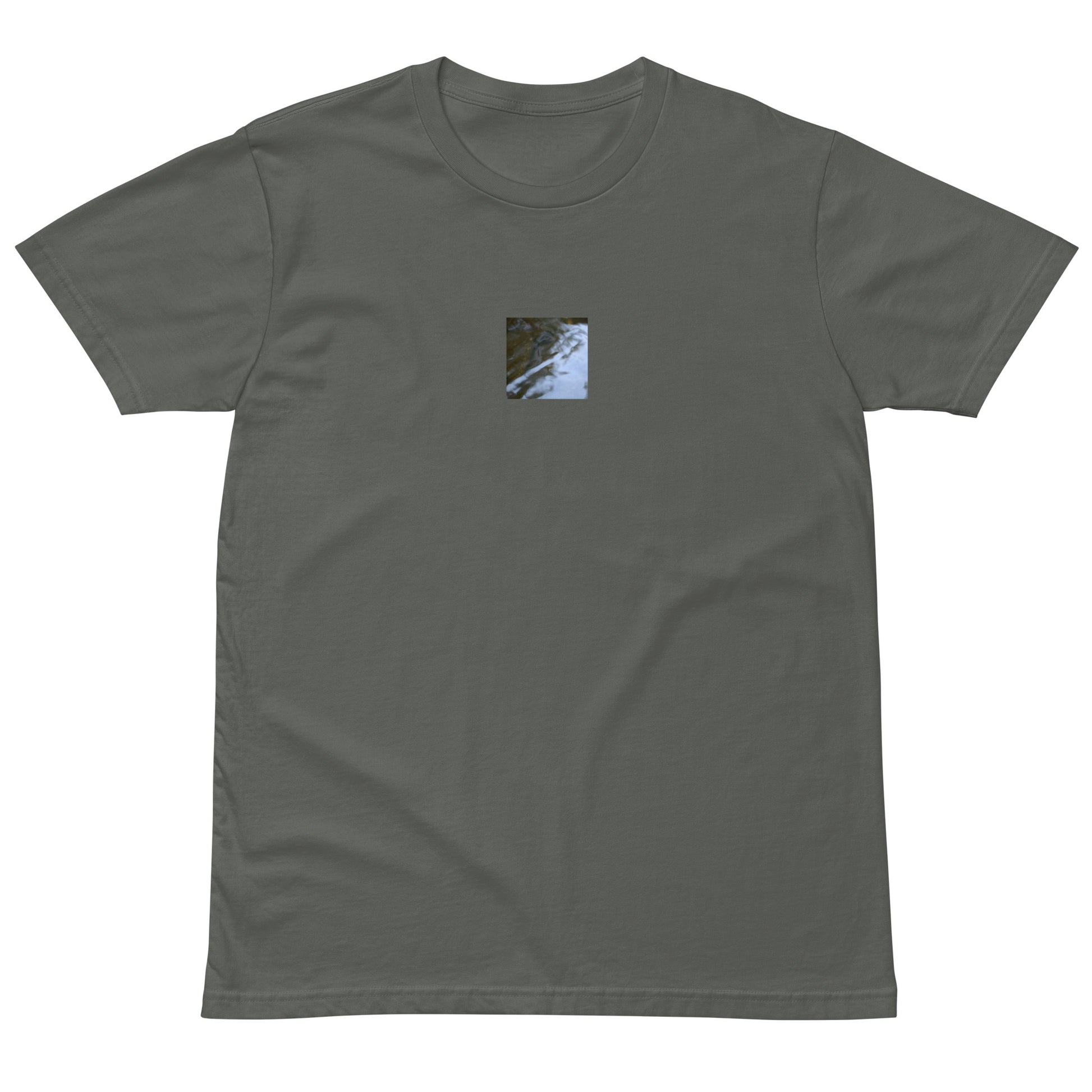 River Surface Botanical Art – Premium T-Shirt, Charcoal, Front View