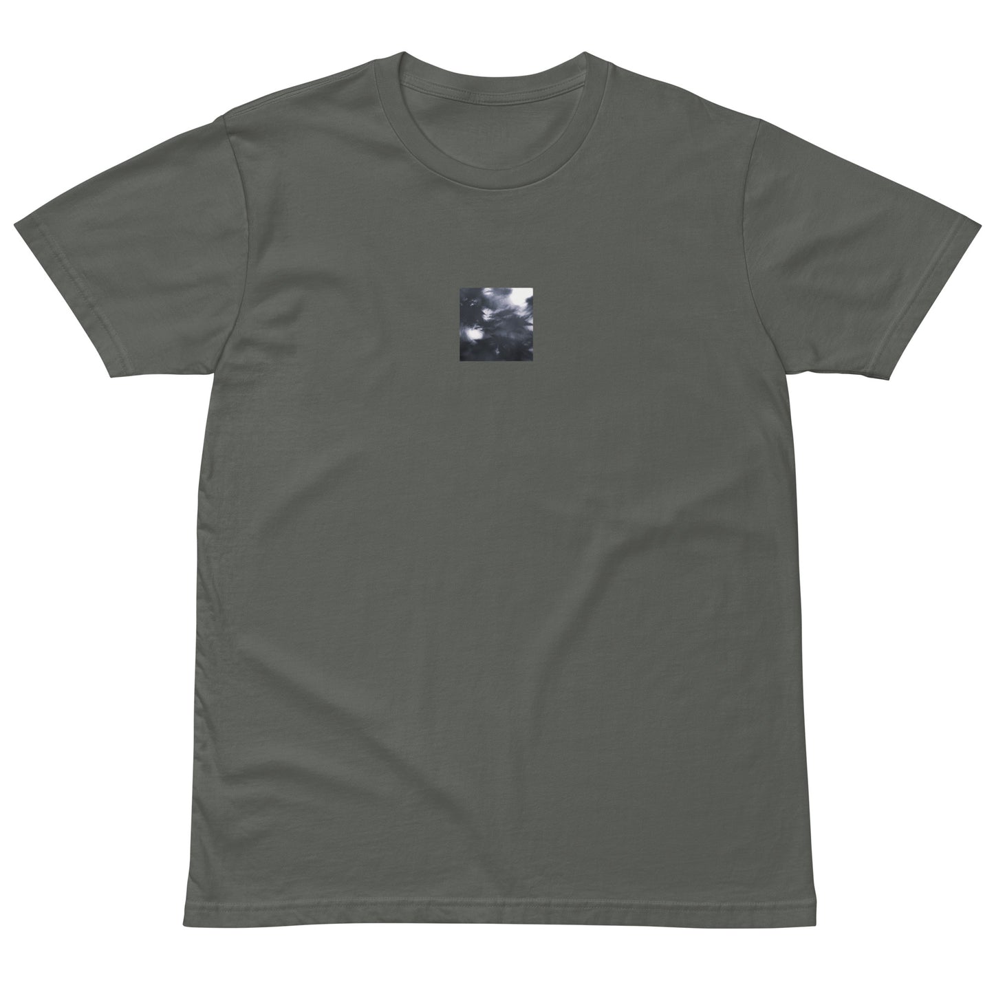 Maple Abstraction Botanical B&W Art – Premium T-Shirt, Charcoal, Front View