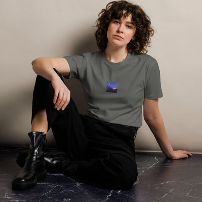 Clouds, Light, Sky - Premium T-Shirt, Charcoal, Front View