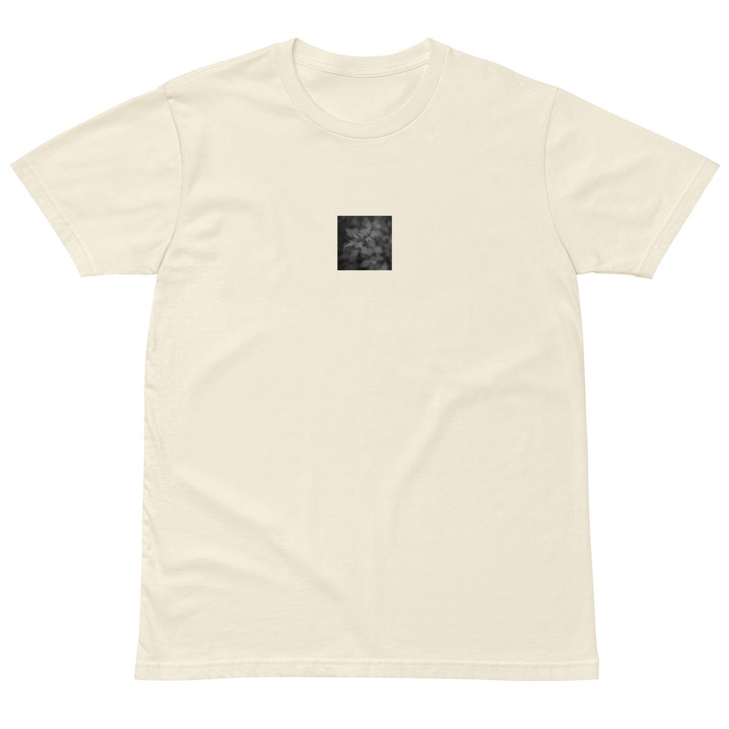 Botanical Plant B&W Art – Unisex Premium T-Shirt, Natural, Front View
