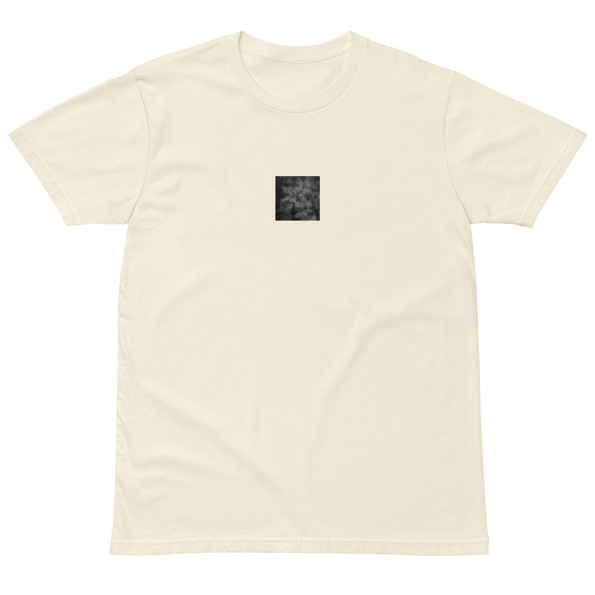 Botanical Plant B&W Art – Unisex Premium T-Shirt, Natural, Front View
