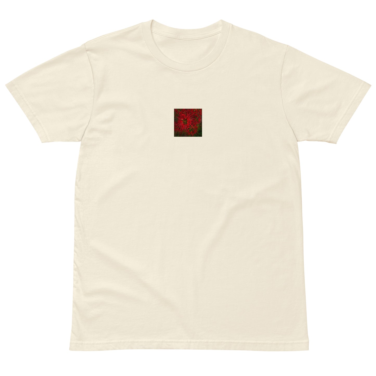 Red Spider Lily Botanical Art – Unisex Premium T-Shirt, Natural, Front View