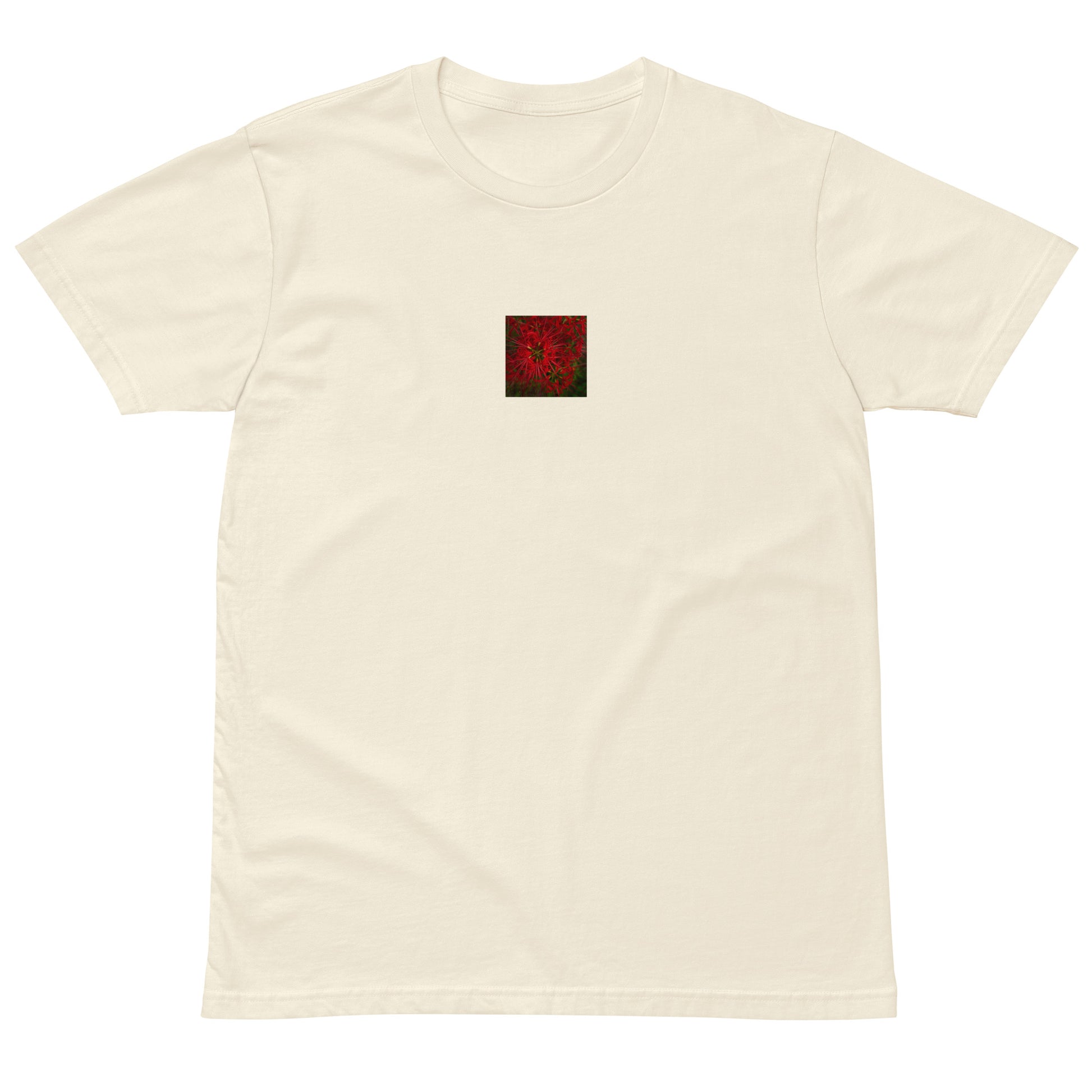 Red Spider Lily Botanical Art – Unisex Premium T-Shirt, Natural, Front View