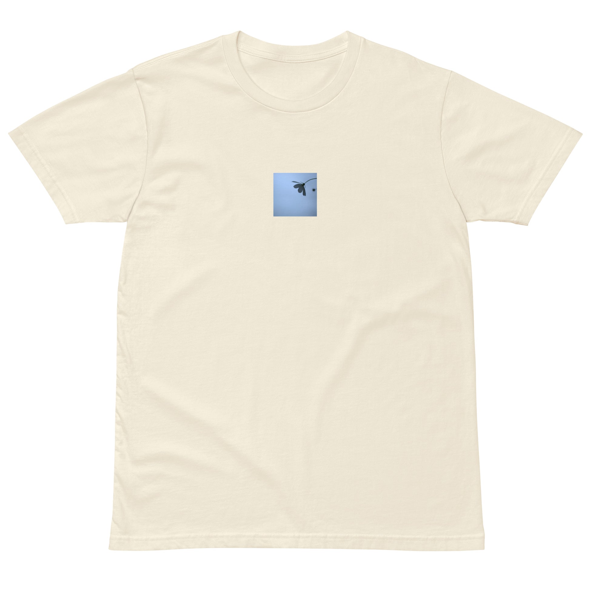 Cosmos Flower Botanical Art – Unisex Premium T-Shirt, Natural, Front View