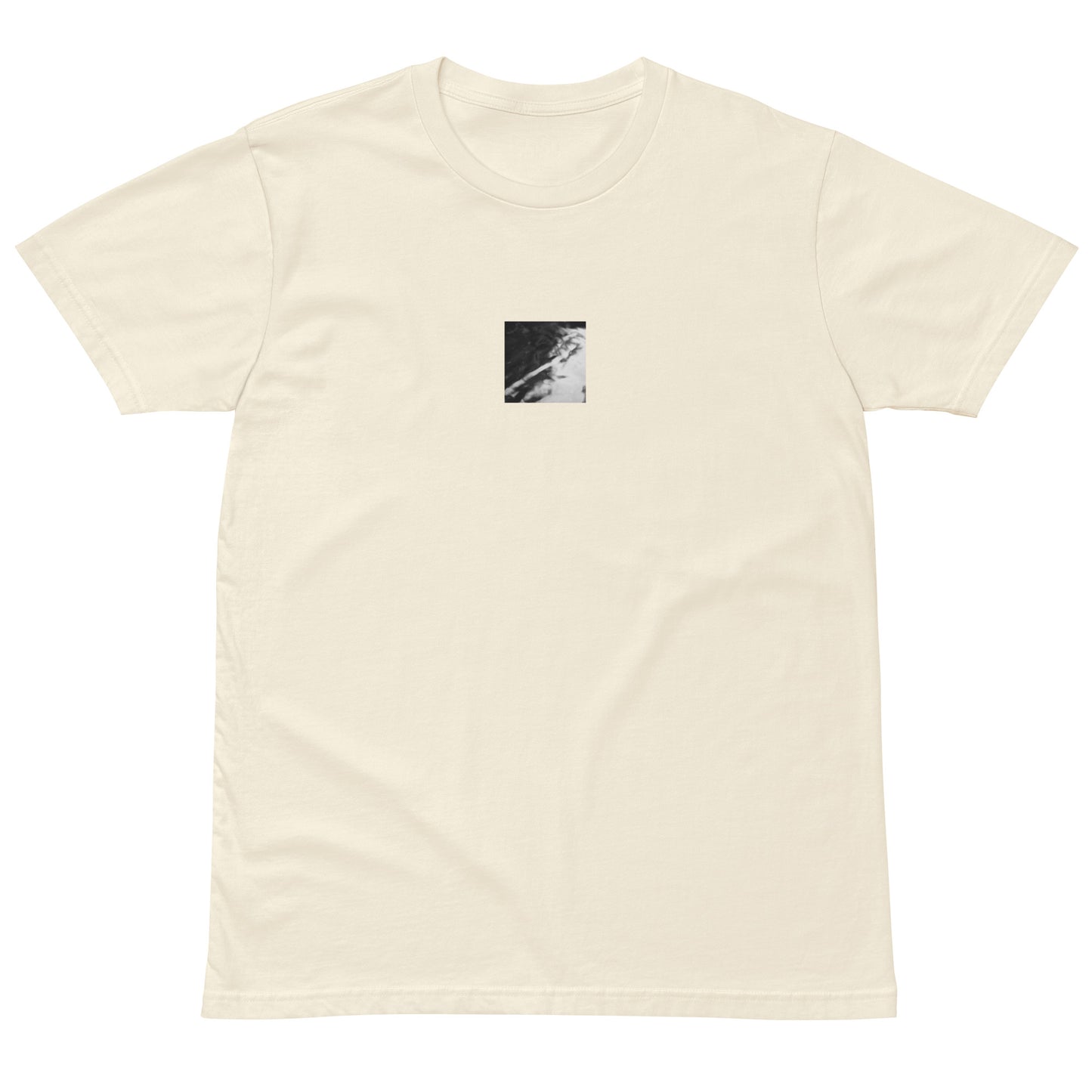 River Surface Botanical B&W Art – Unisex Premium T-Shirt, Natural, Front View