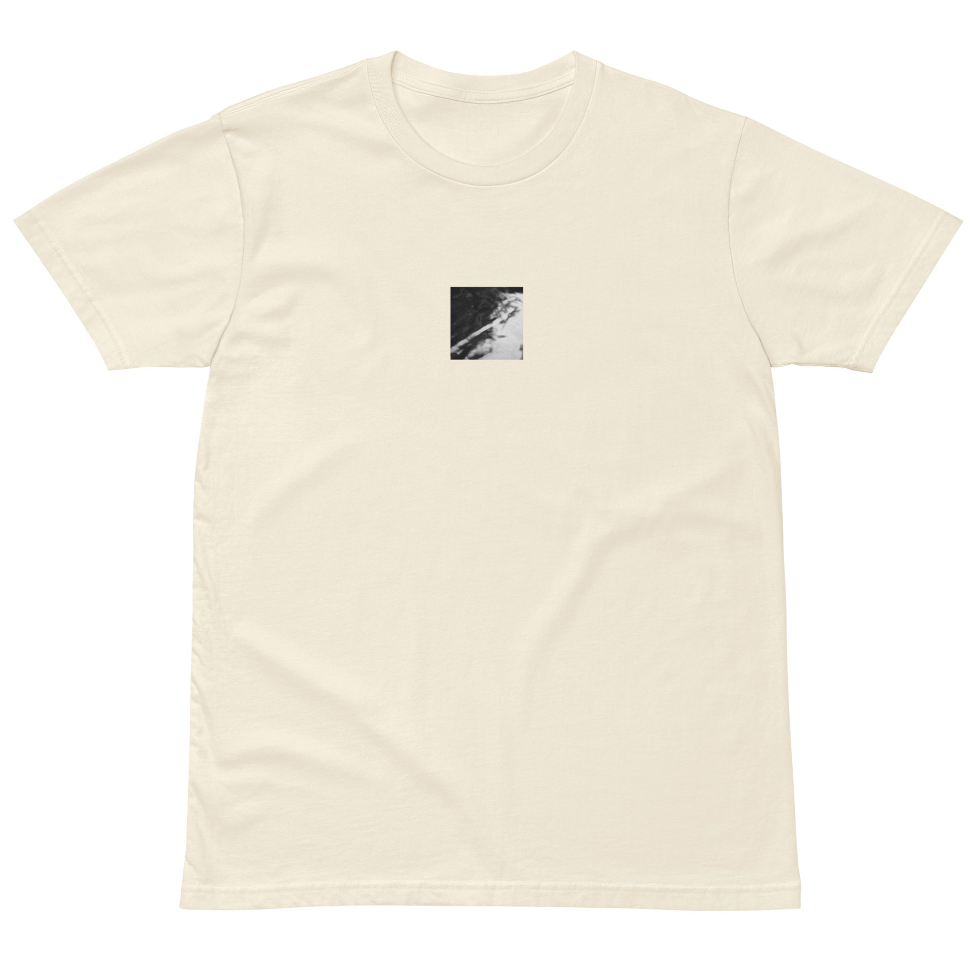 River Surface Botanical B&W Art – Unisex Premium T-Shirt, Natural, Front View