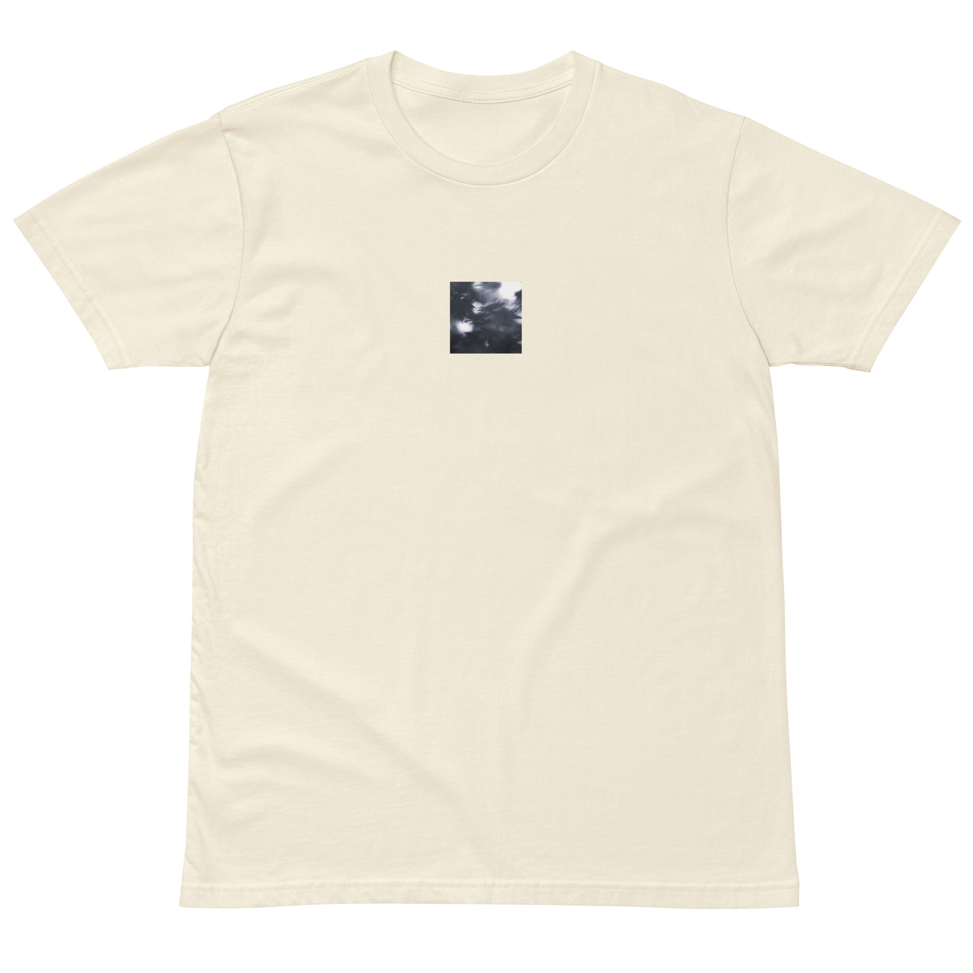 Maple Abstraction Botanical B&W Art – Premium T-Shirt, Natural, Front View