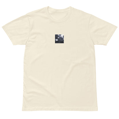 Maple Abstraction Botanical B&W Art – Premium T-Shirt, Natural, Front View