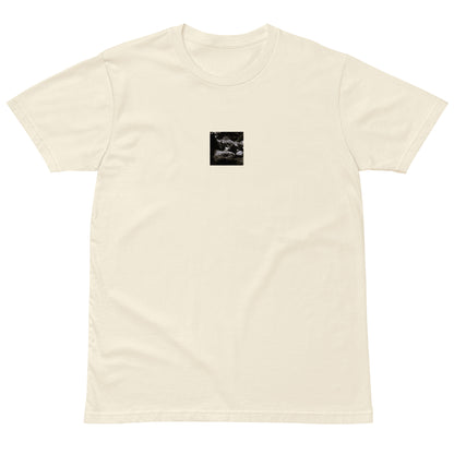 Plant on a Rock (B&W) Art – Premium T-Shirt, Charcoal, Front View