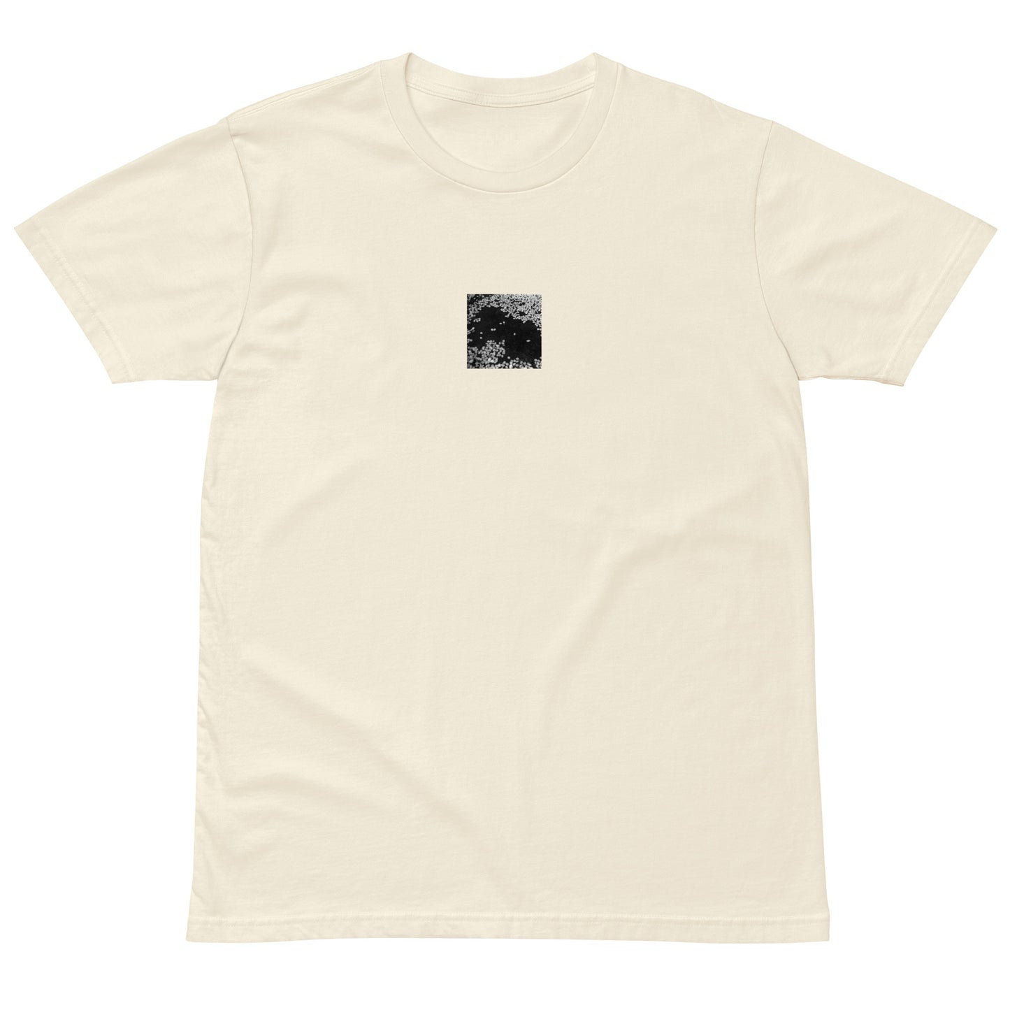 Cherry Blossoms (B&W) Art – Premium T-Shirt, Natural, Front View