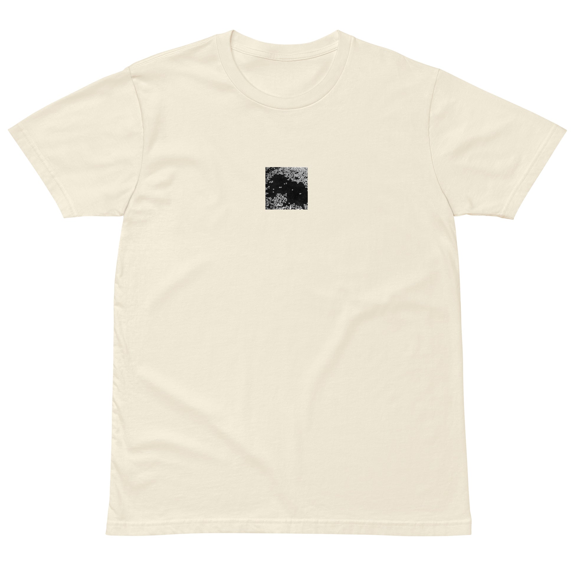 Cherry Blossoms (B&W) Art – Premium T-Shirt, Natural, Front View