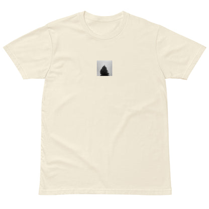 Fog and Trees (B&W) Art – Premium T-Shirt, Natural, Front View