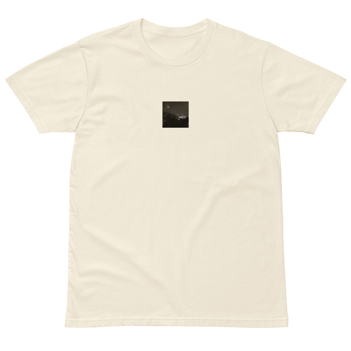 Light Rays through Clouds (B&W) - Premium T-Shirt, Natural, Front View