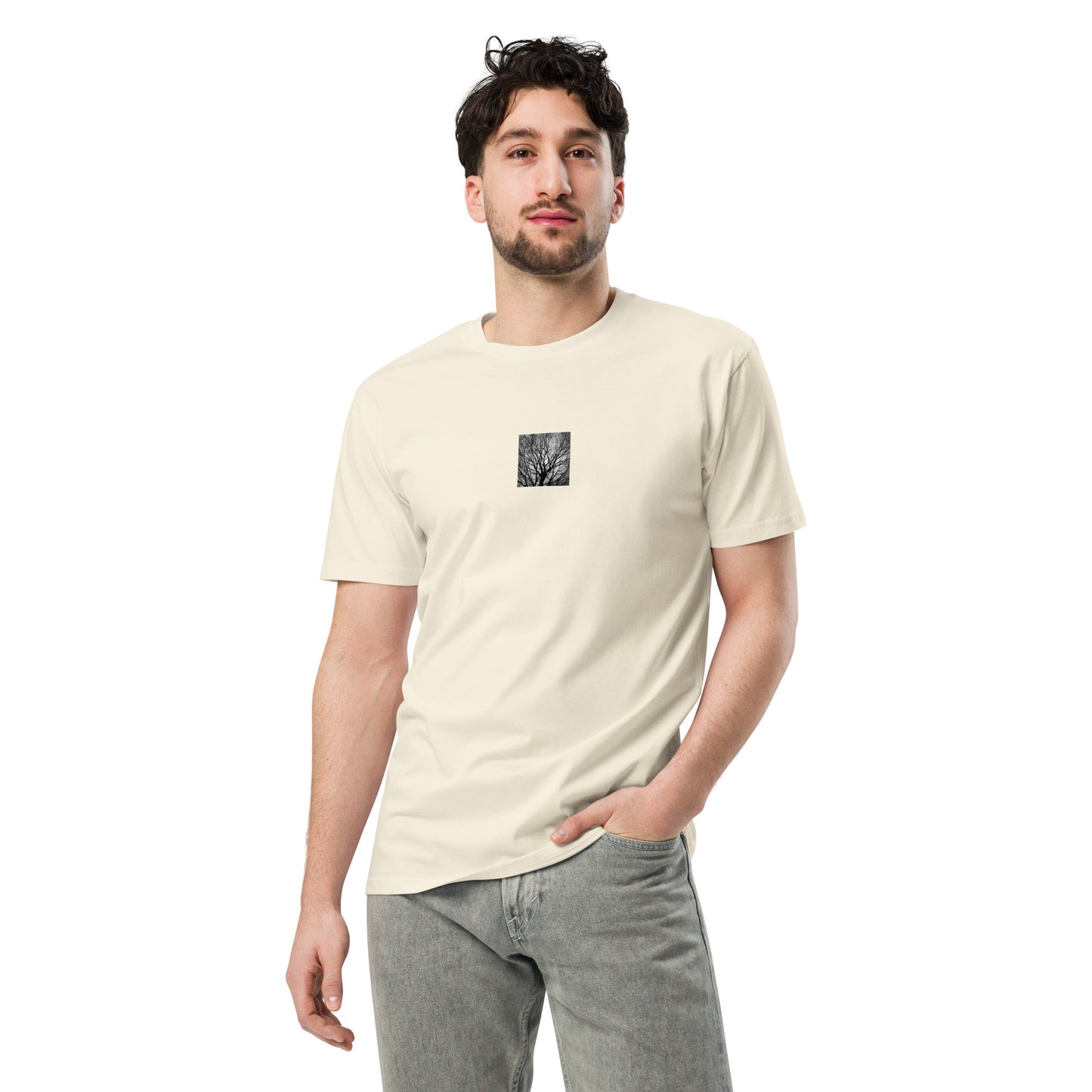 Tree B and W Premium T-Shirt Natural