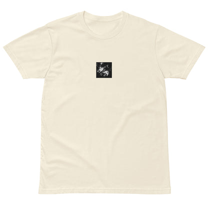 Minimalist mode style unisex premium natural t-shirt with a 'Forest' black and white photo print / モードストリート系ユニセックス・プレミアムTシャツ（ナチュラル）、フロントに「森」のモノクロ写真プリント（Tシャツ）