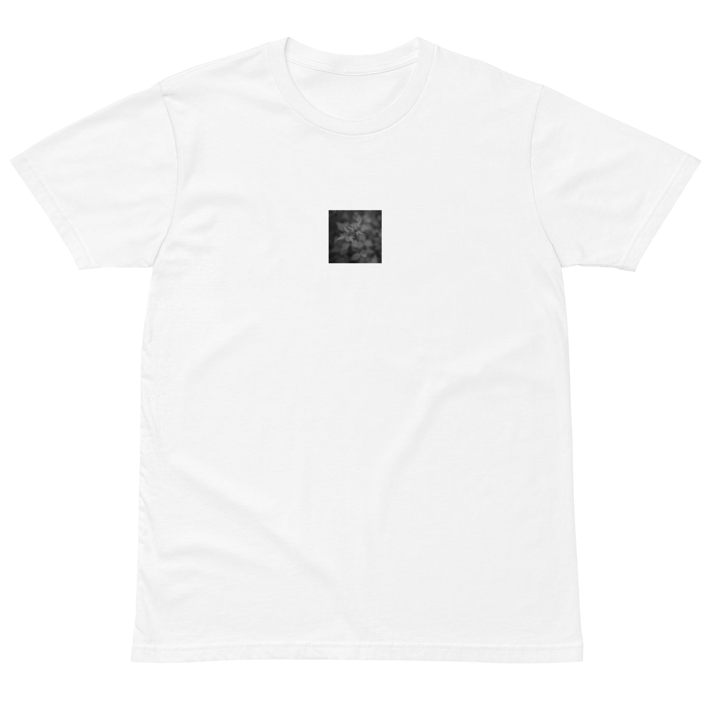 Botanical Plant B&W Art – Unisex Premium T-Shirt, White, Front View
